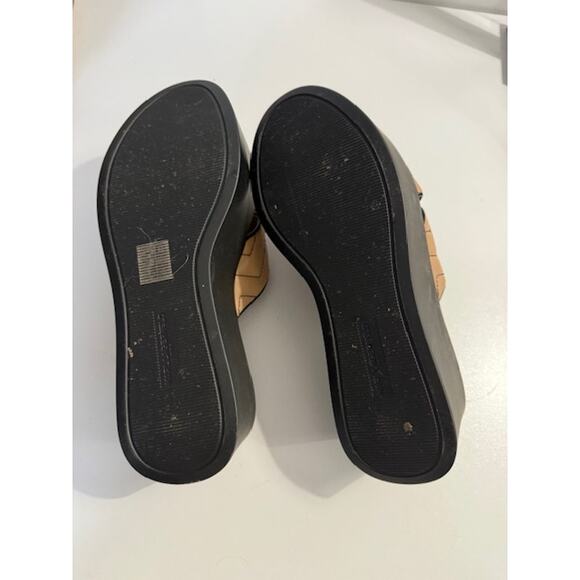 Karl Lagerfeld Paris Ramona Platform Slide Sandals Tan Black 8 M - Picture 8 of 8